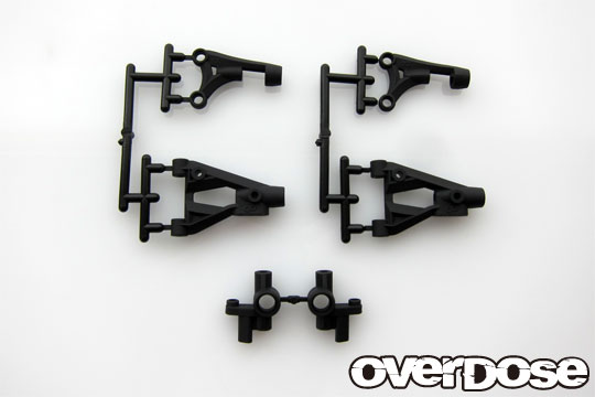 OVER DOSE OD2257b フロントサスアーム＆ナックルセット (For XEX spec.R, OD)