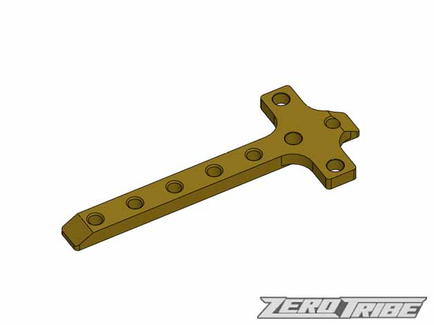 ZEROTRIBE ZT1081 真鍮モーターマウントプレート（T4 MID&BD9 MID コンバージョンキット用）