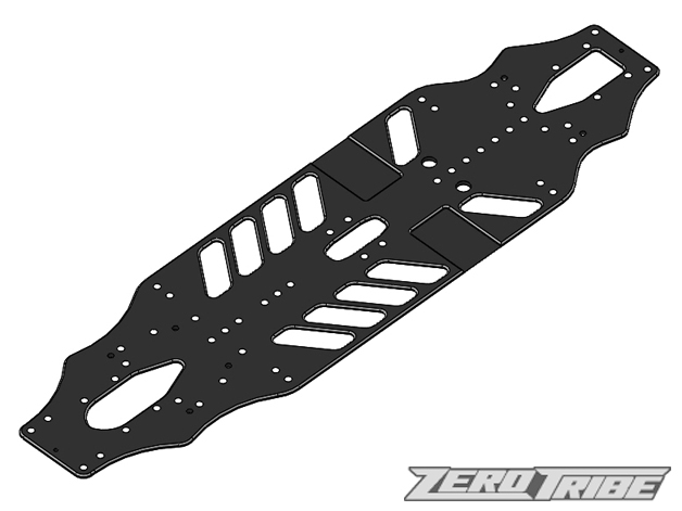 ZEROTRIBE ZT1100 アルミシャーシ フレックス 2.0ｍｍ（BD9 MID コンバージョンキット用）
